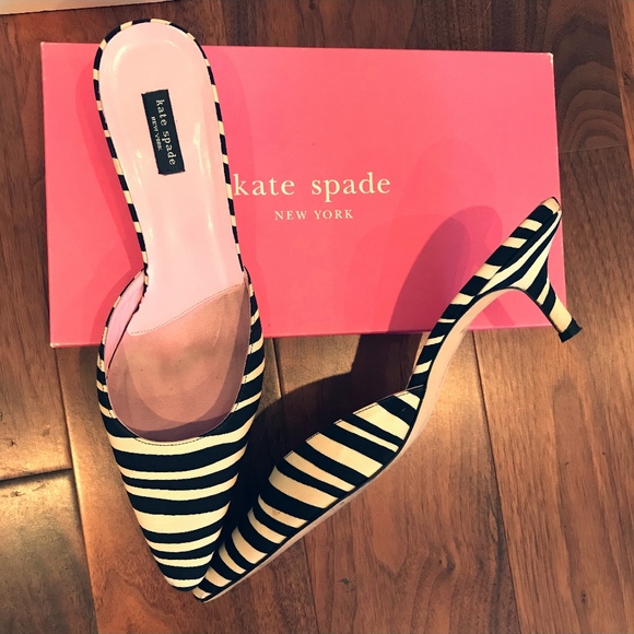 kate spade Shoes - KATE SPADE  Zebra Silk Faille "Joan" mule slide